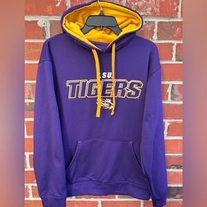 Champion LSU Tigers Medium Long Sleeve Purple Hooded Pullover Sweatshirt Hoodie